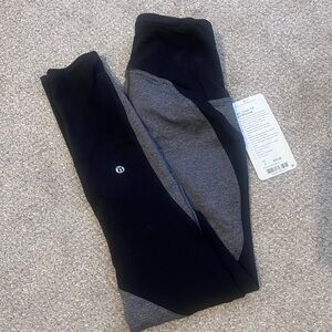NWT Lululemon Trian Times Black & Gray Leggings